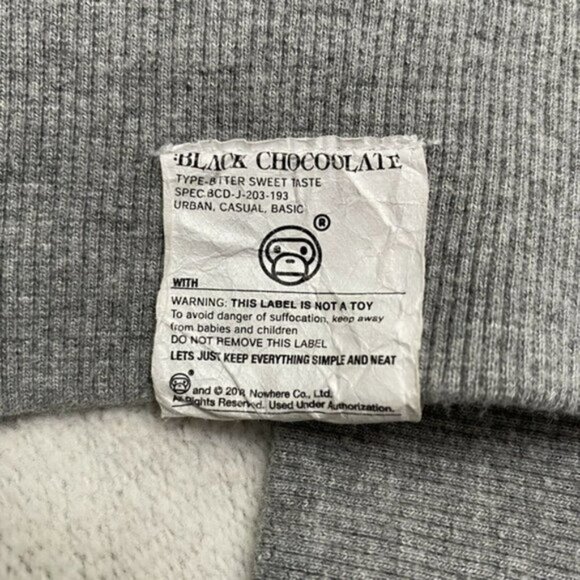Bape A Bathing Ape Baby Milo Chocoolate 7TH Anniversary 2013 Sweatshirt Medium - Picture 9 of 10